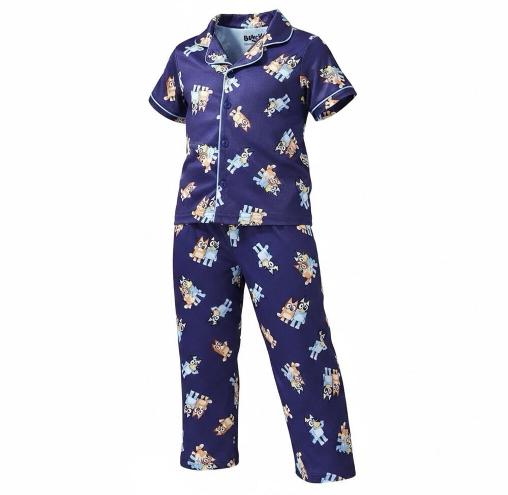 18M Toddler Short Sleeve AME Bluey Print Two-Piece Pajama Set